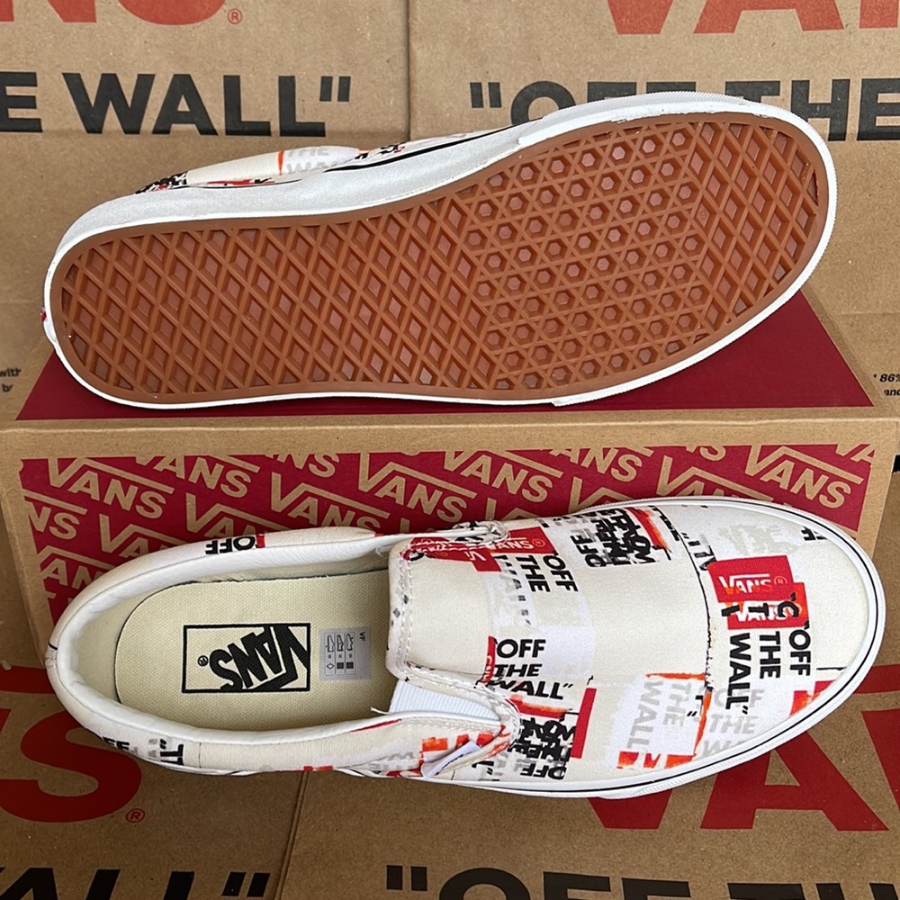 Vans Men’s Classic Slip On Packing Tape Blackdbl/Classic True White sneakers - Picture 4 of 16